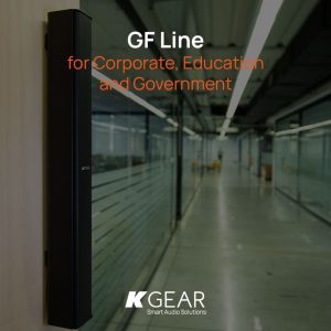 Linea GF di K-GEAR: diffusori versatili e resistenti agli agenti atmosferici, perfetti per installazioni audio di qualità in spazi ridotti.